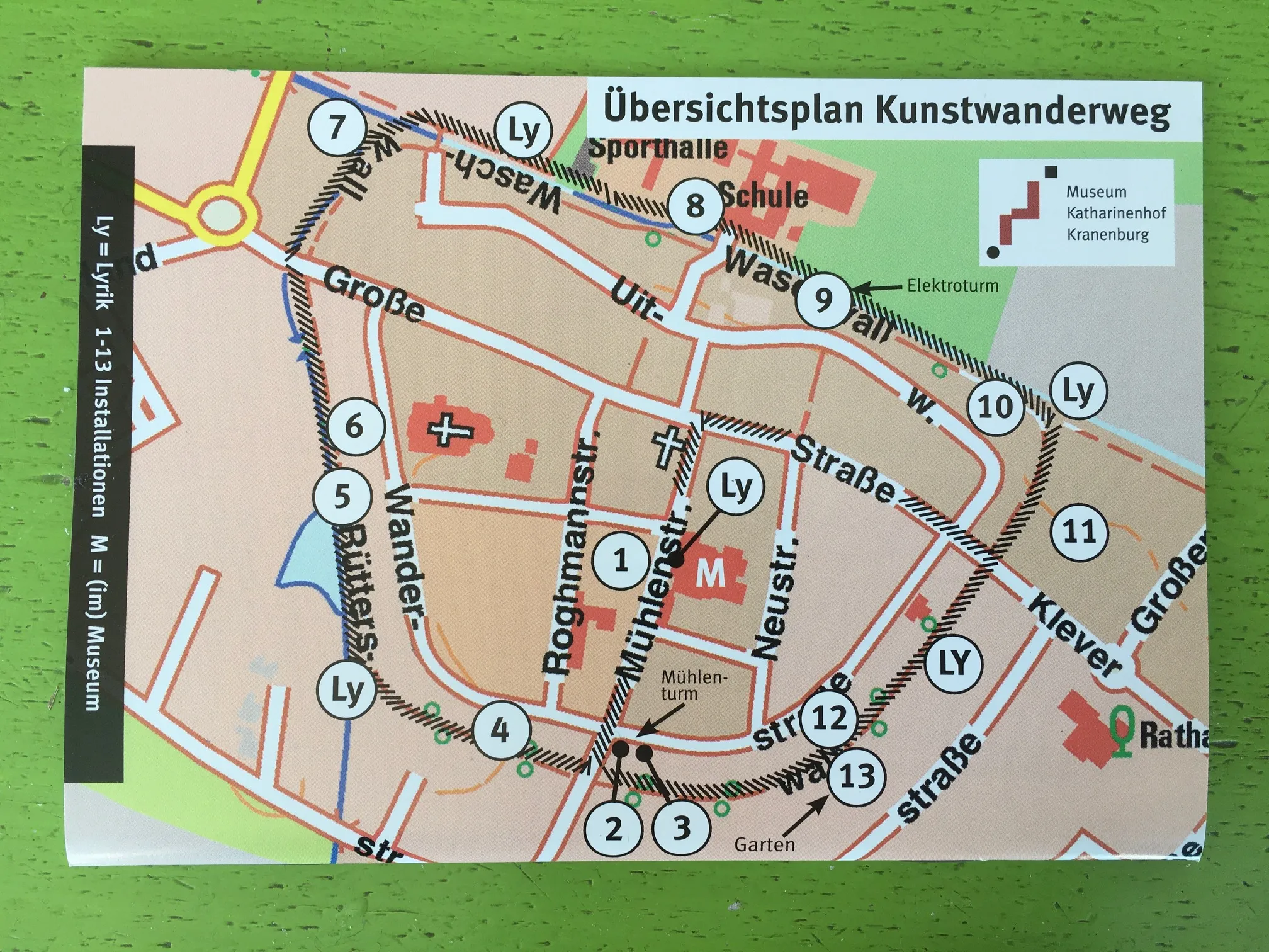 Plattegrond beeldenroute Kreislauf 2 Kranenburg
